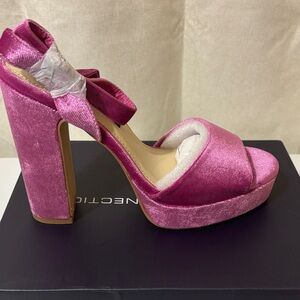 French Connection Pink Velvet Heels